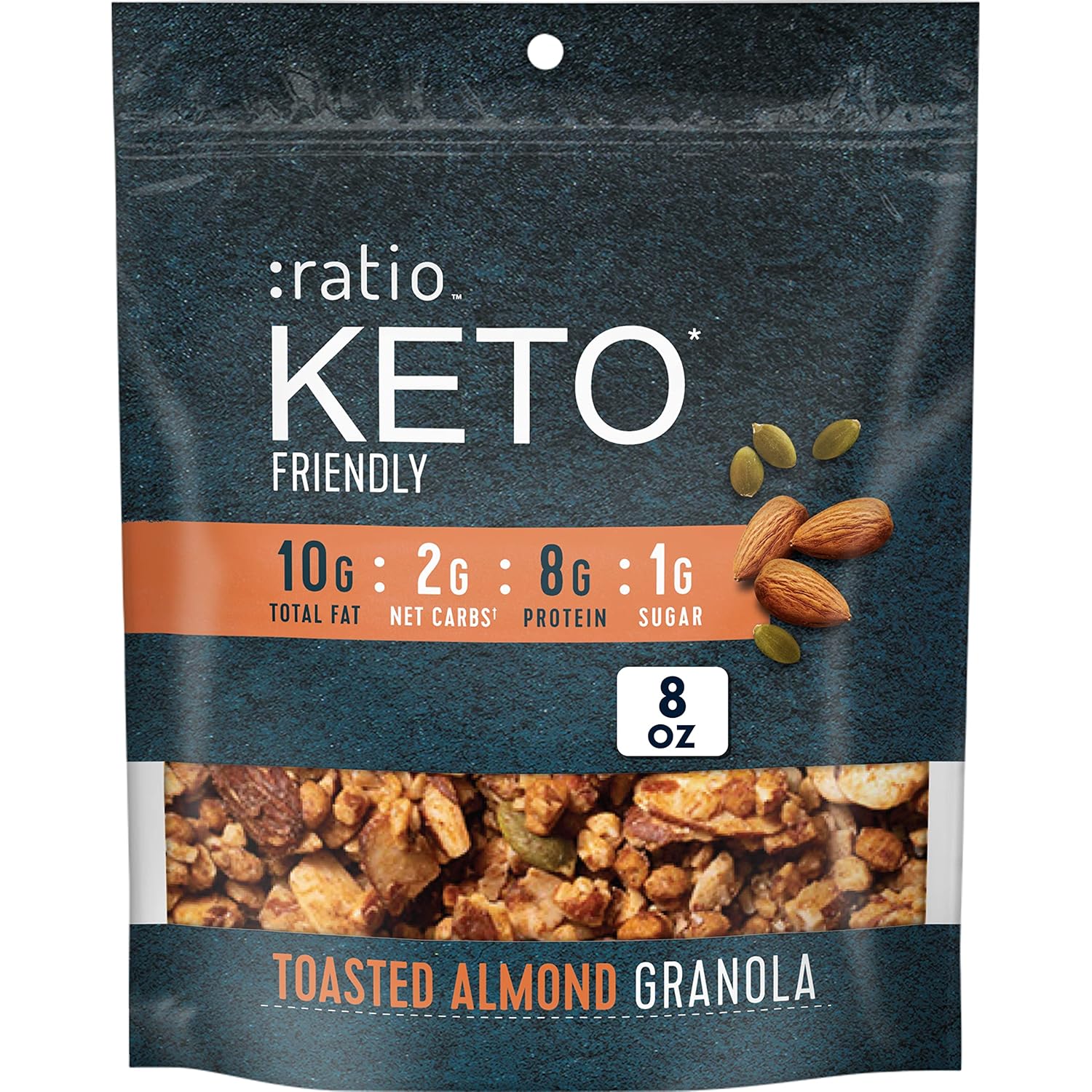 :Ratio Keto Friendly Toasted Almond Granola, 8 Oz (Pack Of 5)