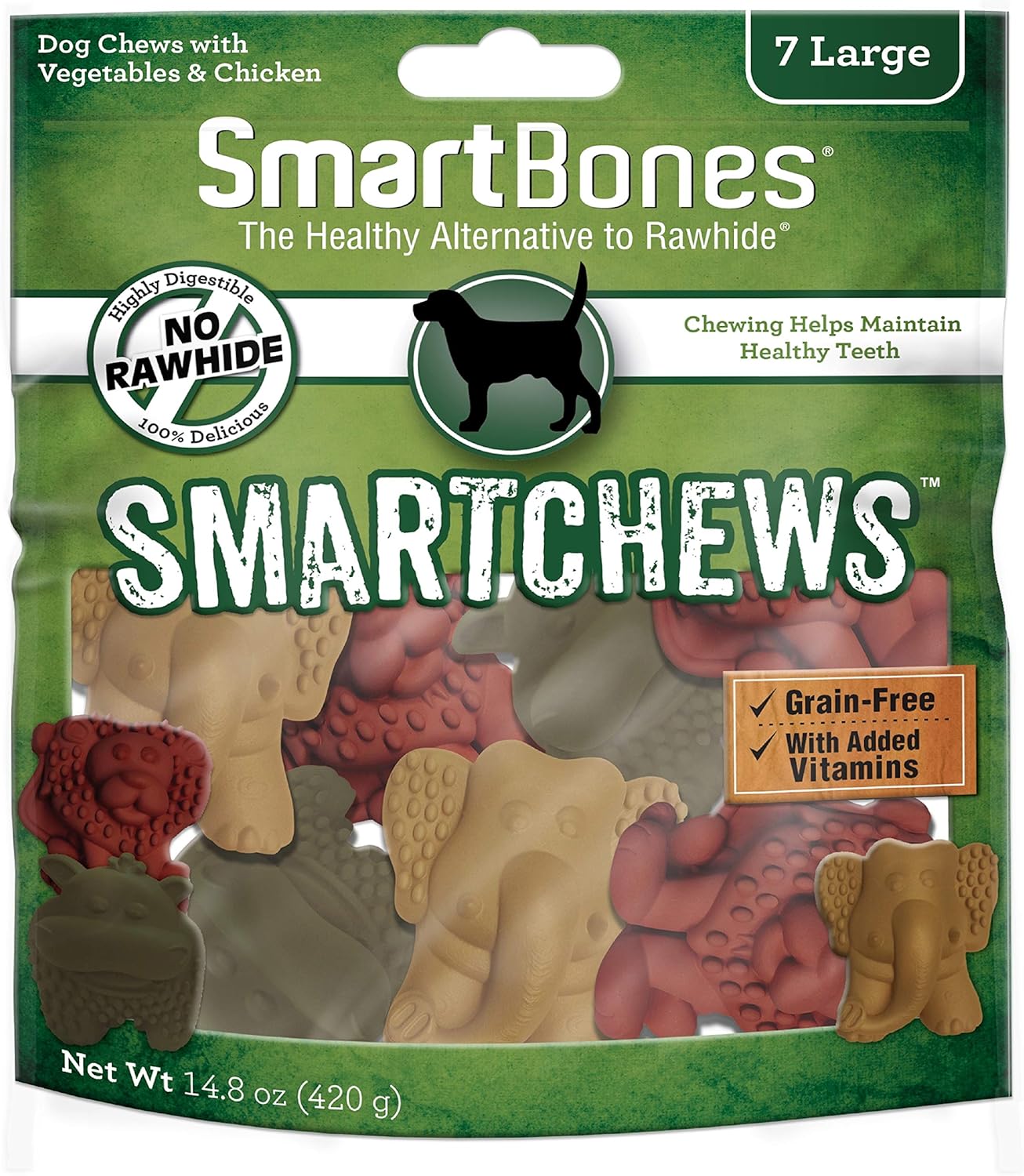 Smartbones Smart Chews, Rawhide Free Dog Chews Made With Real Chicken And Vegetables, 7 Count Large