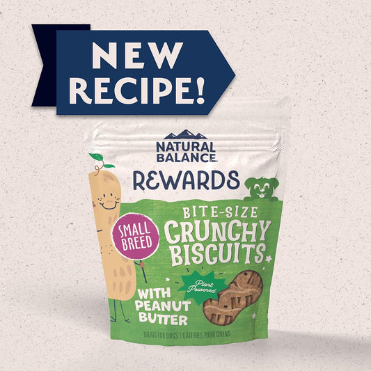 Natural Balance Limited Ingredient Rewards Crunchy Biscuits, Bite-Size Vegetarian Dog Treats For Small-Breed Adult Dogs, Peanut Butter Recipe, 8 Ounce (Pack Of 1)