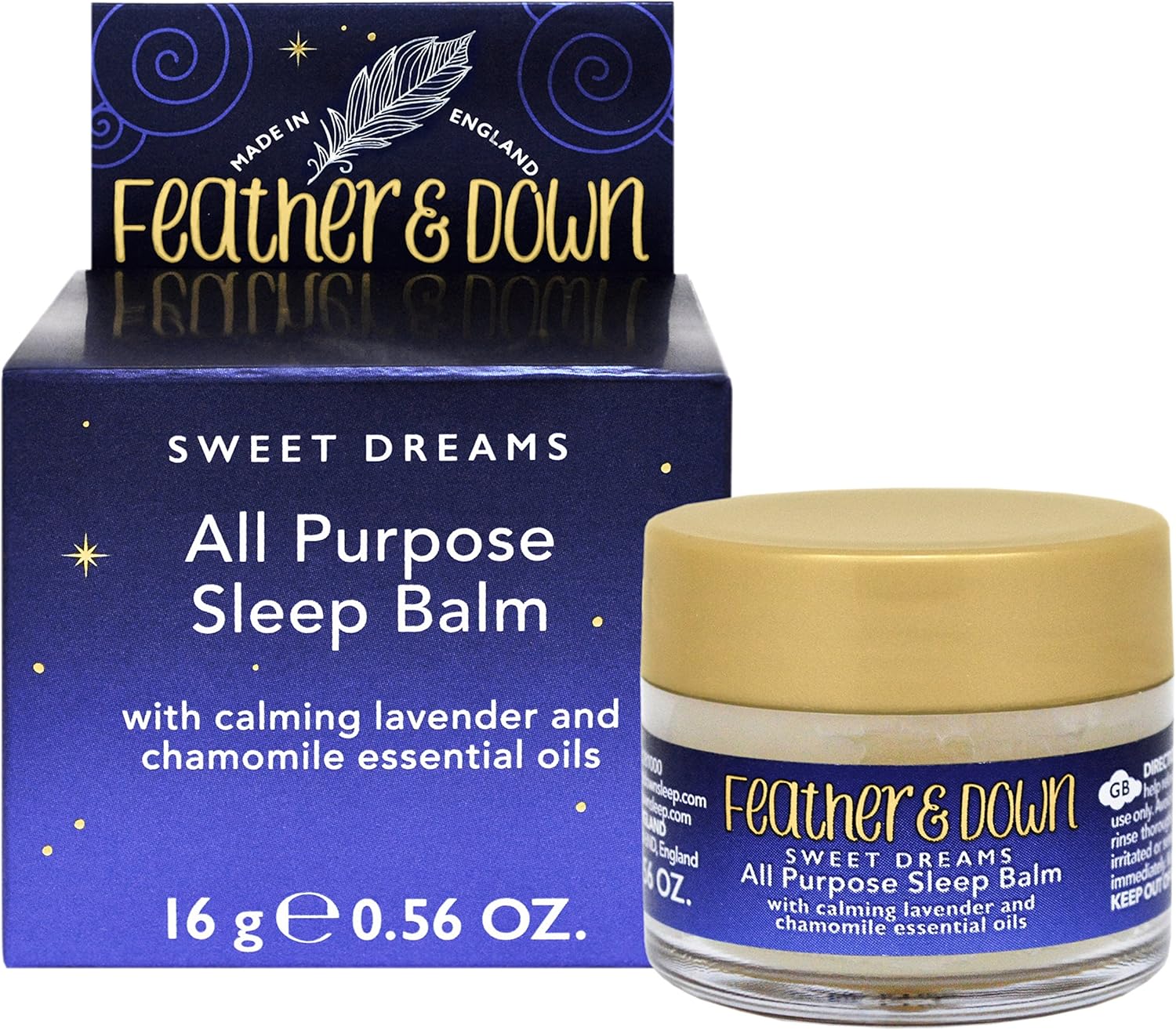 Feather & Down Sweet Dream All-Purpose Sleep Balm (16G) - With Calming Lavender And Chamomile Essential Oils To Encourage A Restful Night'S Sleep. Vegan Friendly & Cruelty Free. (Pack Of 2)
