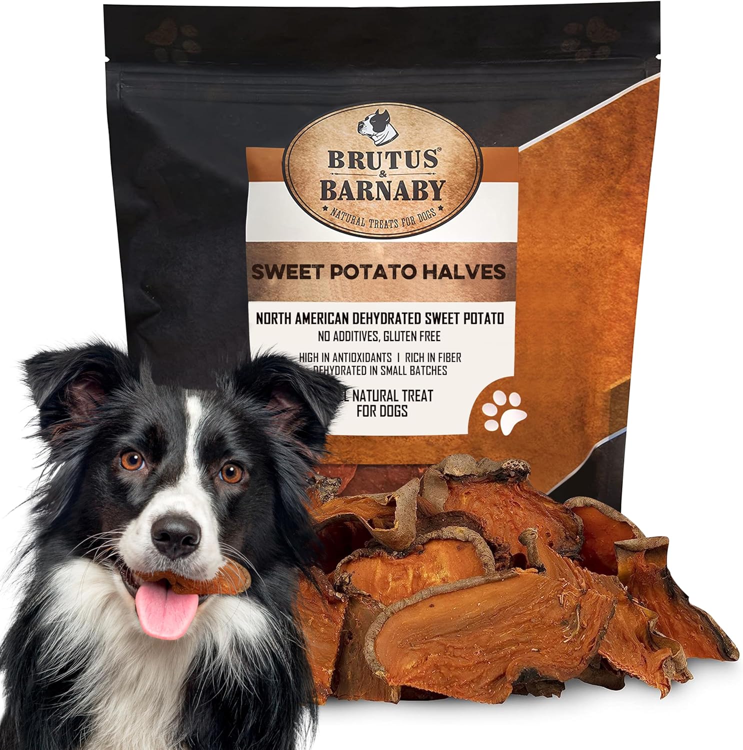 Sweet Potato Slices For Dogs - Half Slices, 5 lbs - Single Ingredient Grain Free Dog Treats, Best High Anti-Oxidant Healthy 100% Natural Thick Cut Dried Sweet Potato Dog Treats, No Added Preservatives