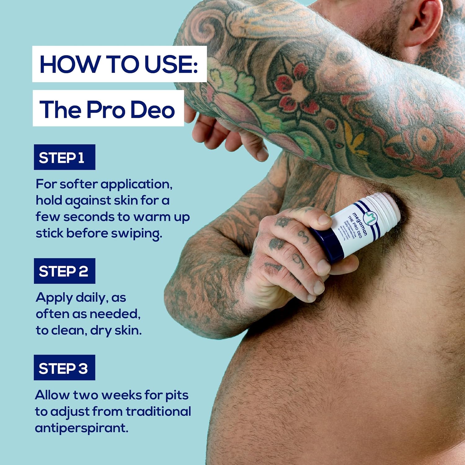 Megaman Pro Deo | Aluminum-Free Deodorant | Long-Lasting Citrus Woods Scent | 2.6 Oz : Beauty & Personal Care