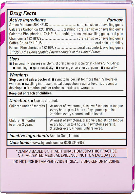 Hyland'S Baby Daytime Soothing Tablets With Chamomilla, Natural Relief Of Oral Discomfort, Irritability, And Swelling, 125 Count