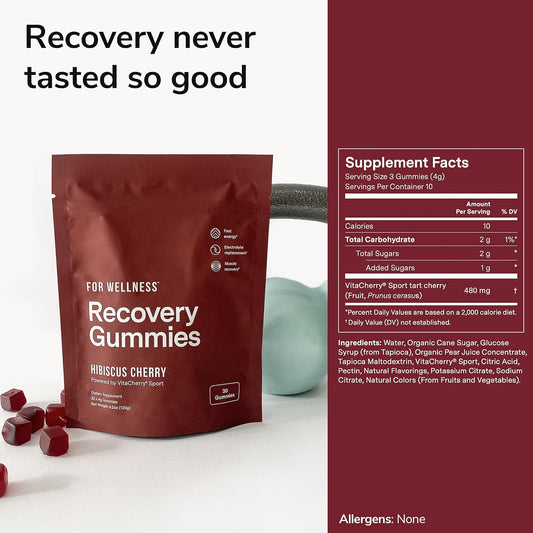 For Wellness Recovery Gummies? Hibiscus Cherry (30 Gummies) ? Supports