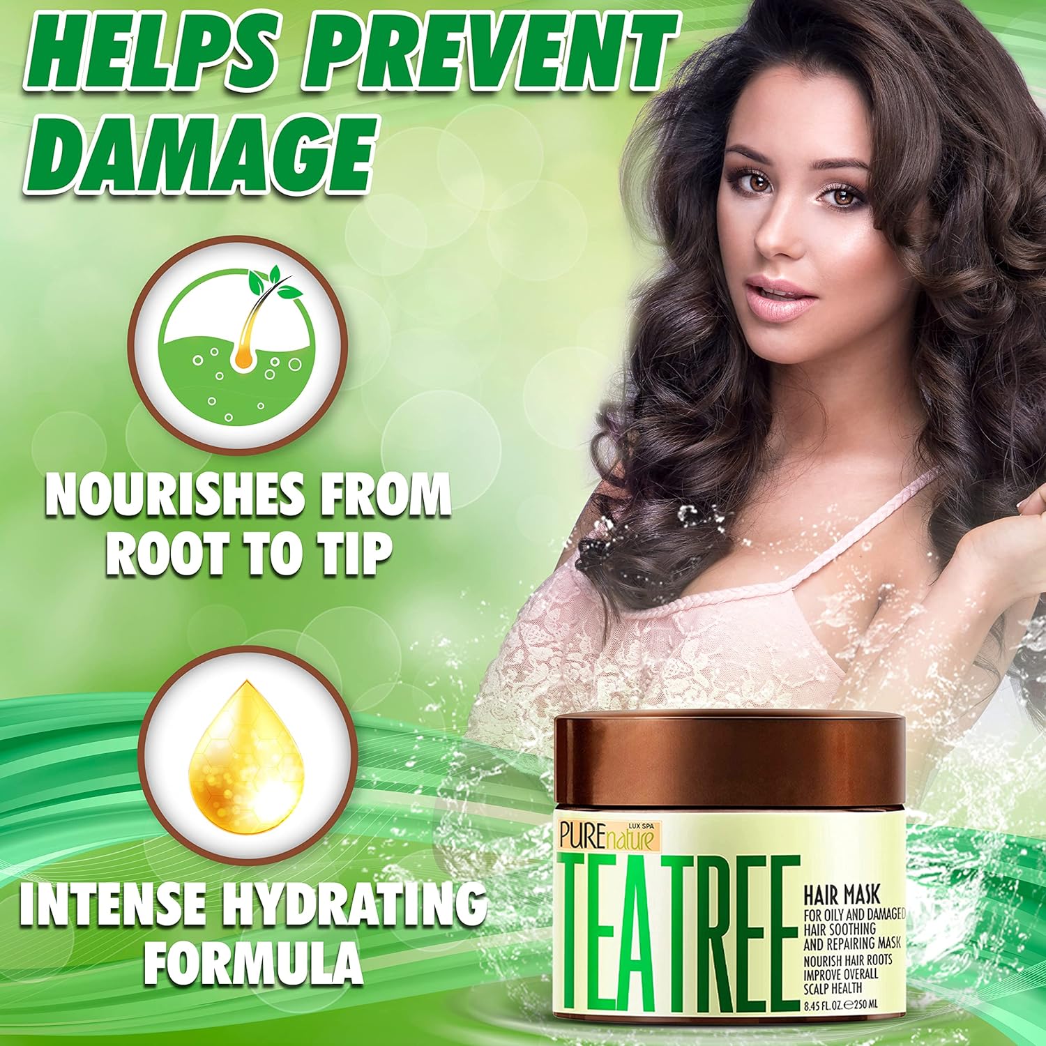 Tea Tree Oil Hair Mask - Conditioner and Deep Moisturizer Treatment for Dry Damaged Hair - With Hydrating Protein for Advanced Repair - Soothing for Itchy Scalps and Dandruff : Beauty & Personal Care