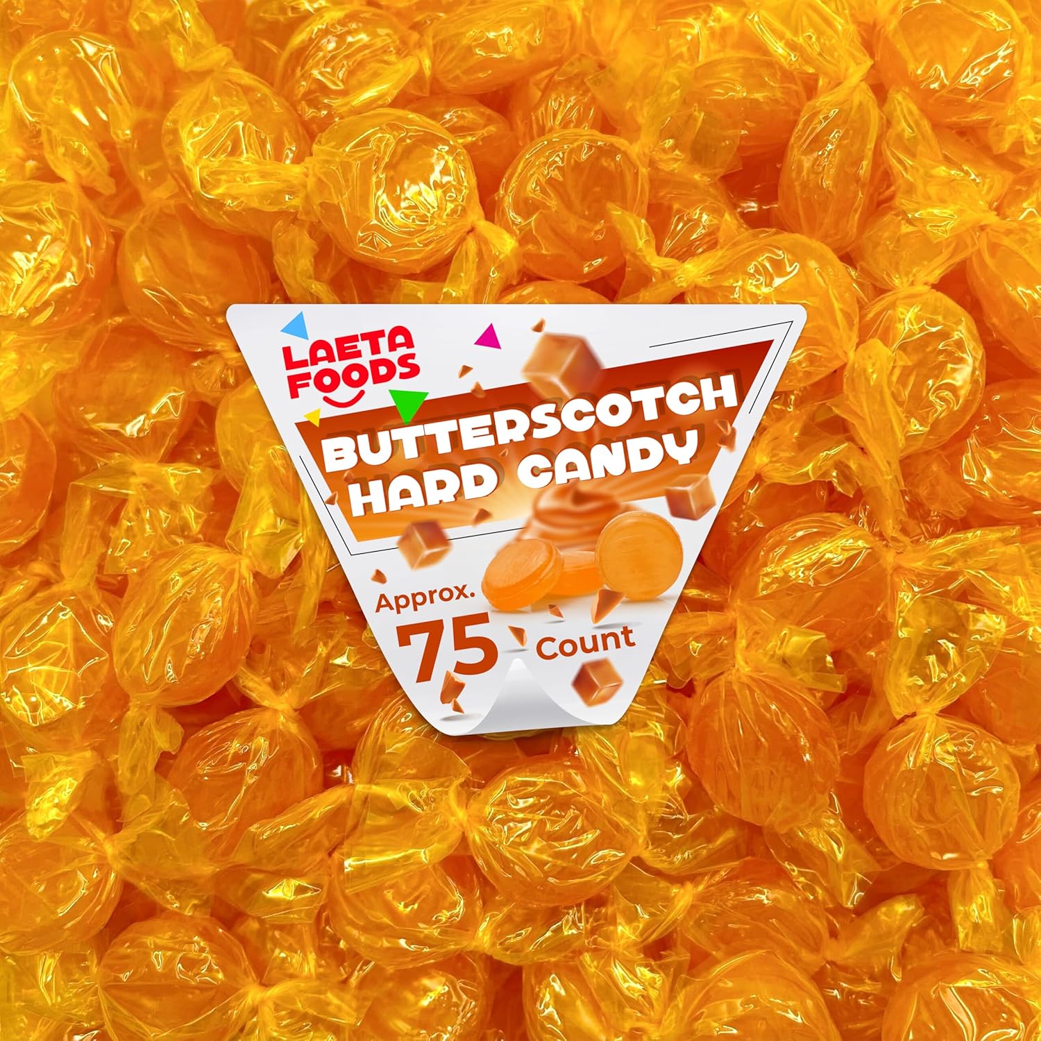 Arcor Butterscotch Hard Candy | 1 Pound Bag - Approx. 75 Count | Old-Fashioned Treats