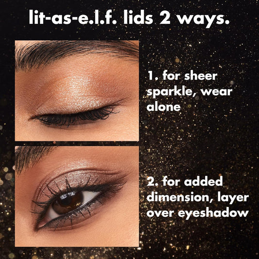 E.L.F. Fine As Fleck Glitter Eyeshadow, Long-Lasting Sheer Eye Makeup With A Shimmer Finish, Soft, Smooth Formula, Vegan & Cruelty-Free, White Hot