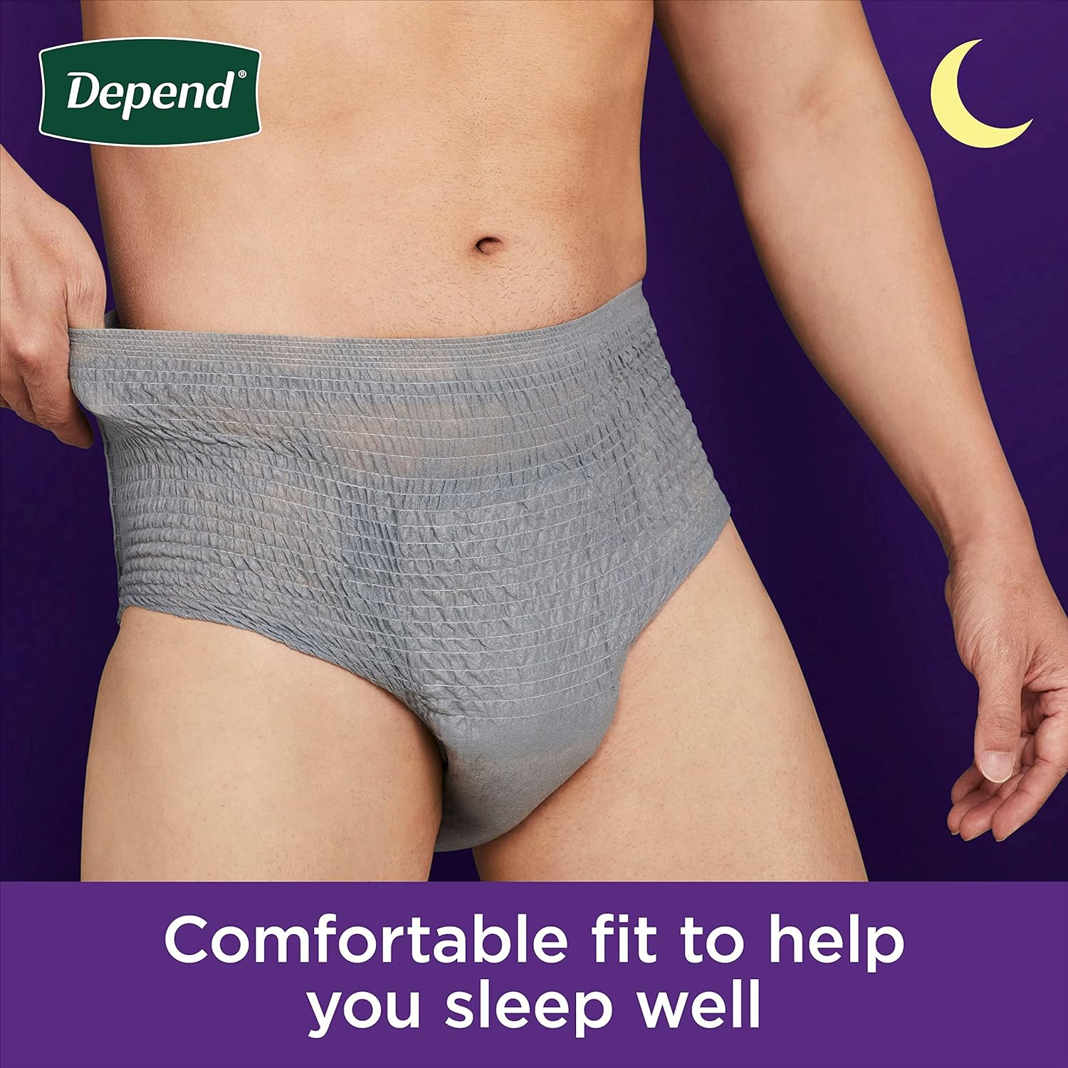 Depend Night Defense Adult Incontinence Underwear for Men, Disposable, Overnight, Extra-Large, Grey, 48 Count (4 Packs of 12), Packaging May Vary : Health & Household