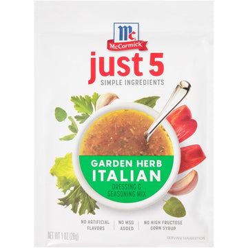 Mccormick Just 5 Simple Ingredients Garden Herb Italian Dressing & Seasoning Mix, 1 Oz (Pack Of 12)