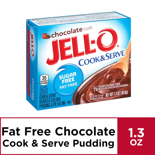 Jell-O Cook & Serve Chocolate Sugar-Free Fat Free Pudding & Pie Filling (7.8 Oz Boxes, Pack Of 6)