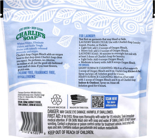 Charlie's Soap Color Safe Chlorine Free Oxygen Bleach Powder, 1.3 lbs (0.59 kg)