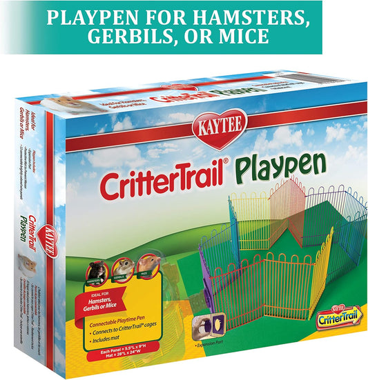 Kaytee Crittertrail Playpen With Mat For Pet Gerbils, Hamsters Or Mice Blue Small