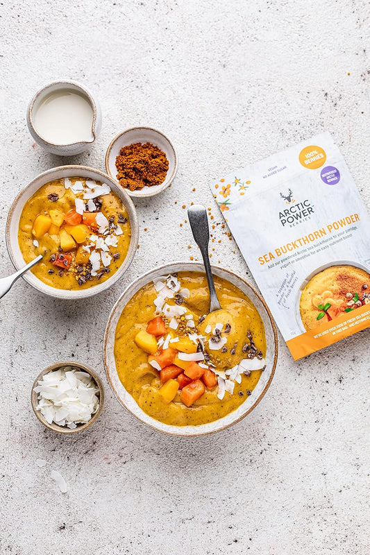 Arctic Power Berries 100% Sea Buckthorn Powder 70G, Nutrient Rich Nordic Berries, All Natural, Delicious Nutrient Boost For Breakfast Bowls, Smoothies, Porridge, Yogurt - Vegan, No Added Sugar