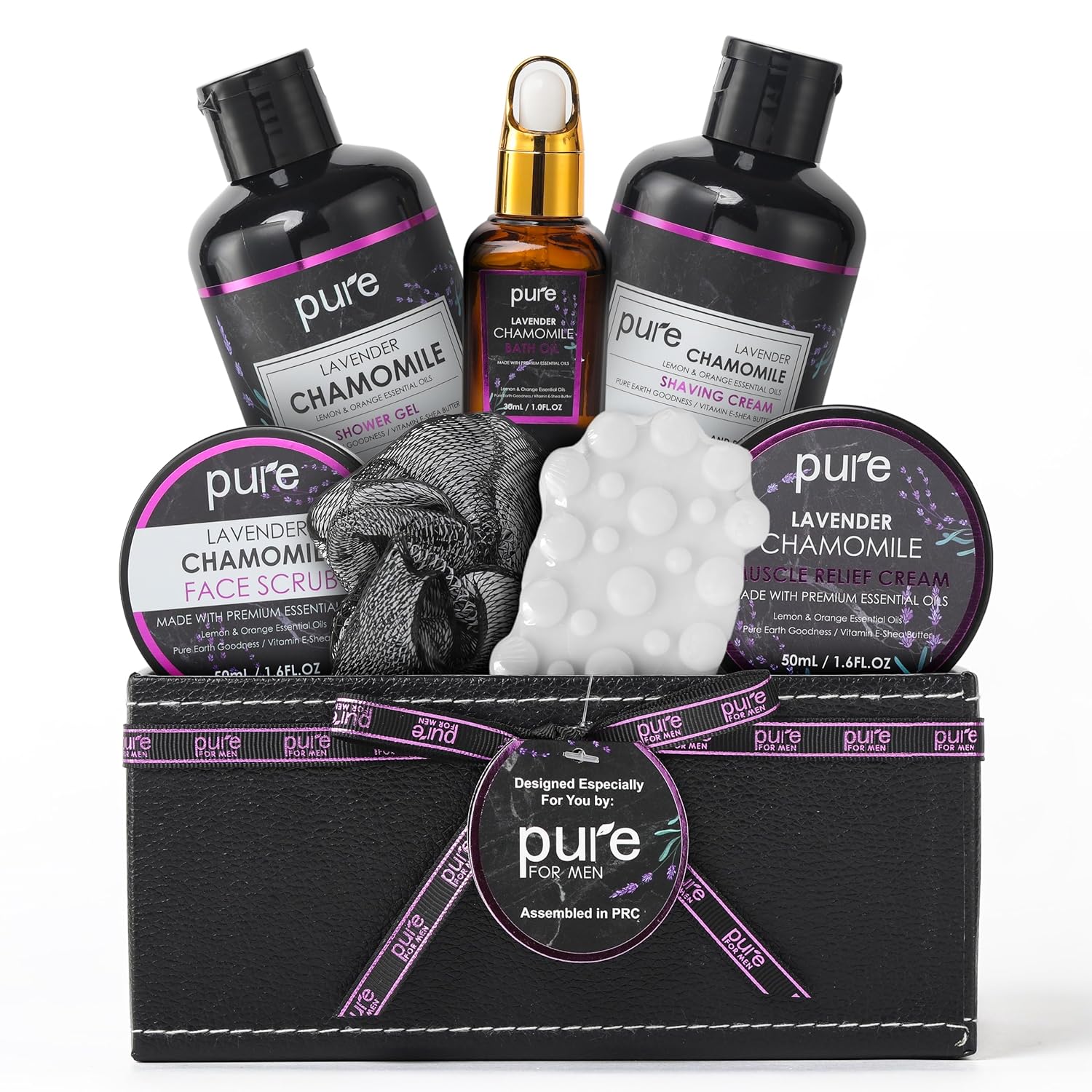 Lavender Bath Spa Gift Set For Men Women And Couples! Best Spa Set For Birthday Valentines Gift (8 Pc)