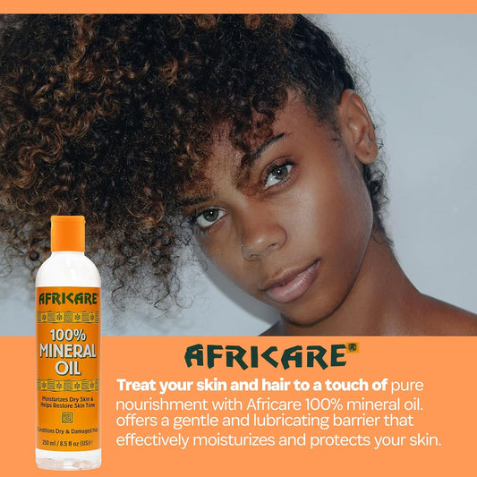 Cococare - Africare 100% Mineral Oil - 8.5 Fl Oz - Fragrance Free Pure Oil For Skin And Scalp Care