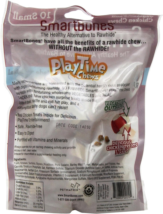 SmartBones PlayTime Chews, Rawhide Free Dog Chews, Treats for Dogs Made With Real Chicken, 10 Count Small
