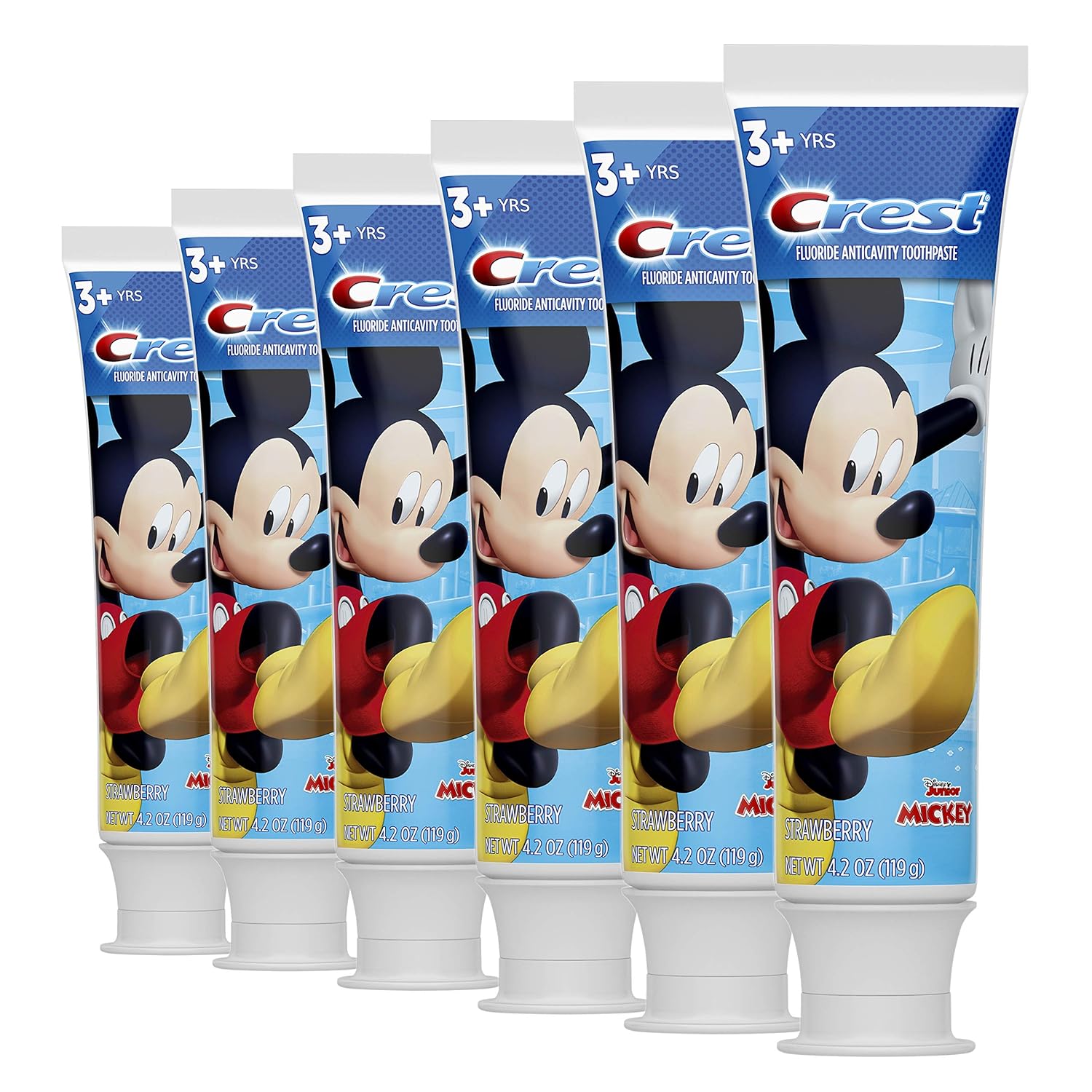 Crest Kid'S Cavity Protection Toothpaste Featuring Disney Junior Mickey Mouse, Strawberry, Ages 3 Plus, 4.2 Ounce (Pack Of 6)