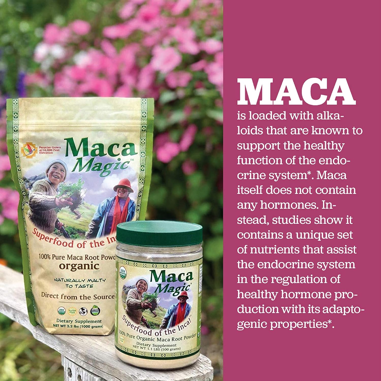 Maca Magic: 100% Organic Raw Powder (2.2 lbs) - Peruvian Premium Grade Superfood - Certified Organic - Vegan - Gluten Free- Perfect for Breakfast, Smoothies, Baking & Ice Cream : Health & Household
