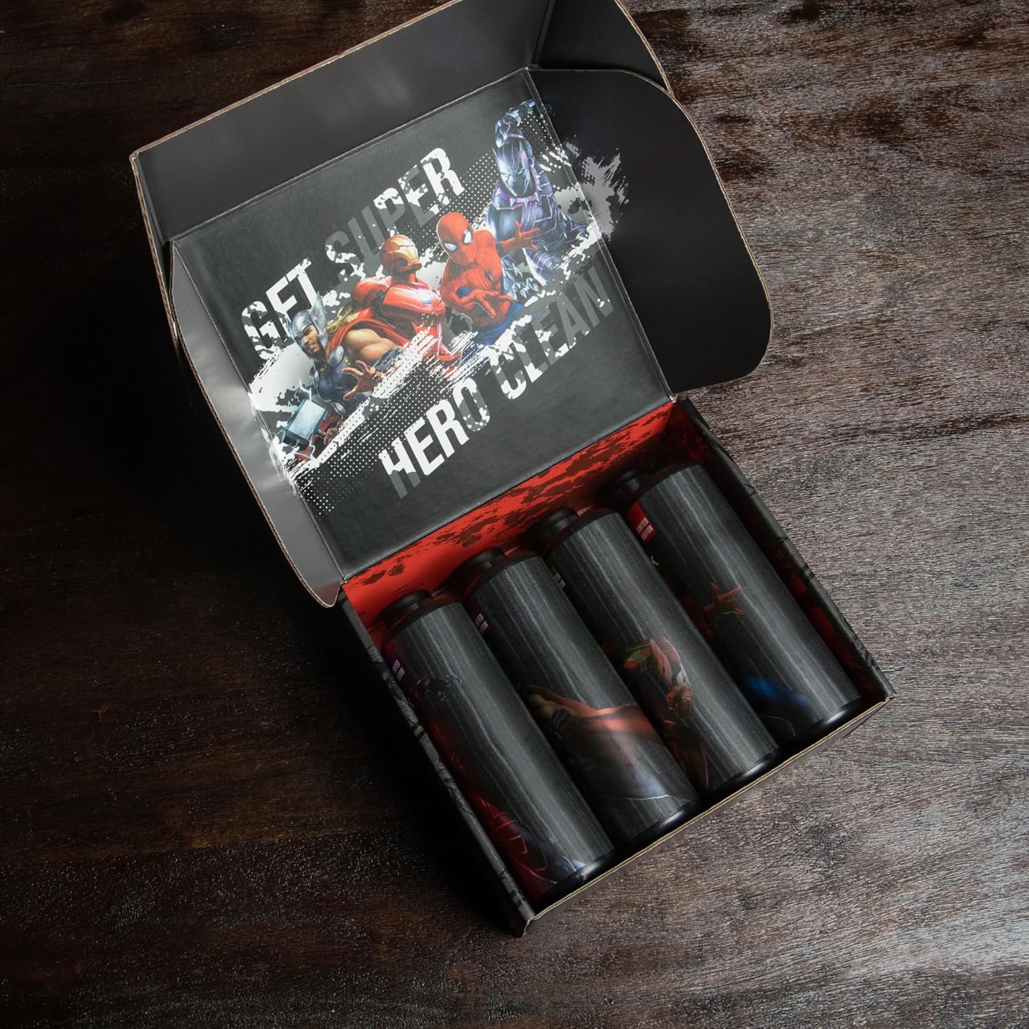 Every Man Jack Marvel Collectors Box Body Wash Gift Set - Includes Four Body Washes with Clean Ingredients - Marvel-Inspired Fresh Air, Coastal Thunder, Crimson Oak, and Wakanda Herbs Fragrances : Beauty & Personal Care
