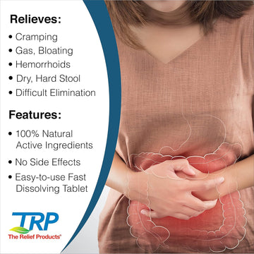 The Relief Products Constipation Relief - 100% Natural Active Ingredients - Fast Dissolving Tablets - 50Ct
