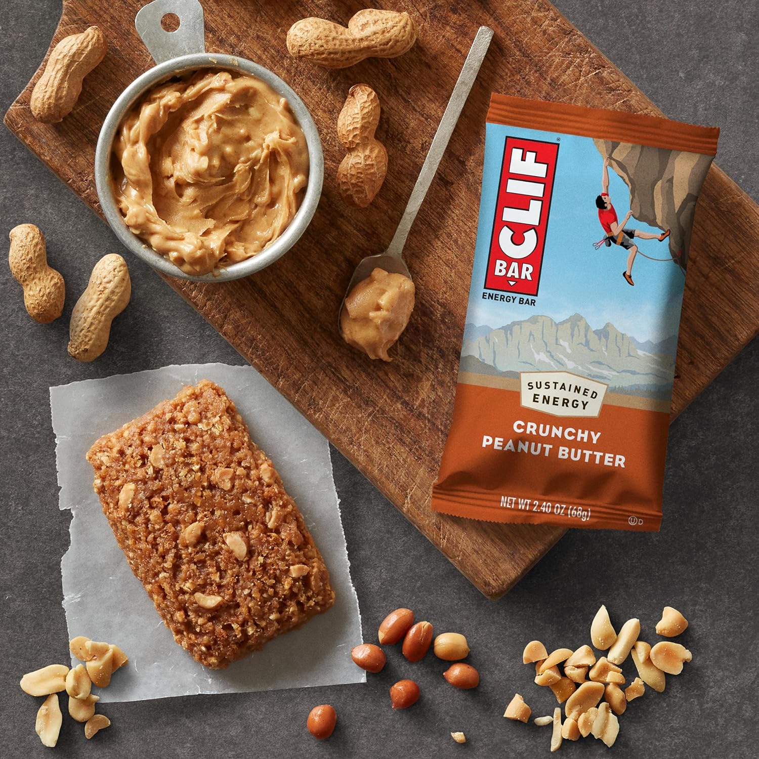 CLIF BAR - Crunchy Peanut Butter - Made with Organic Oats - 11g Protein - Non-GMO - Plant Based - Energy Bars - 2.4 oz. (15 Pack) : Health & Household