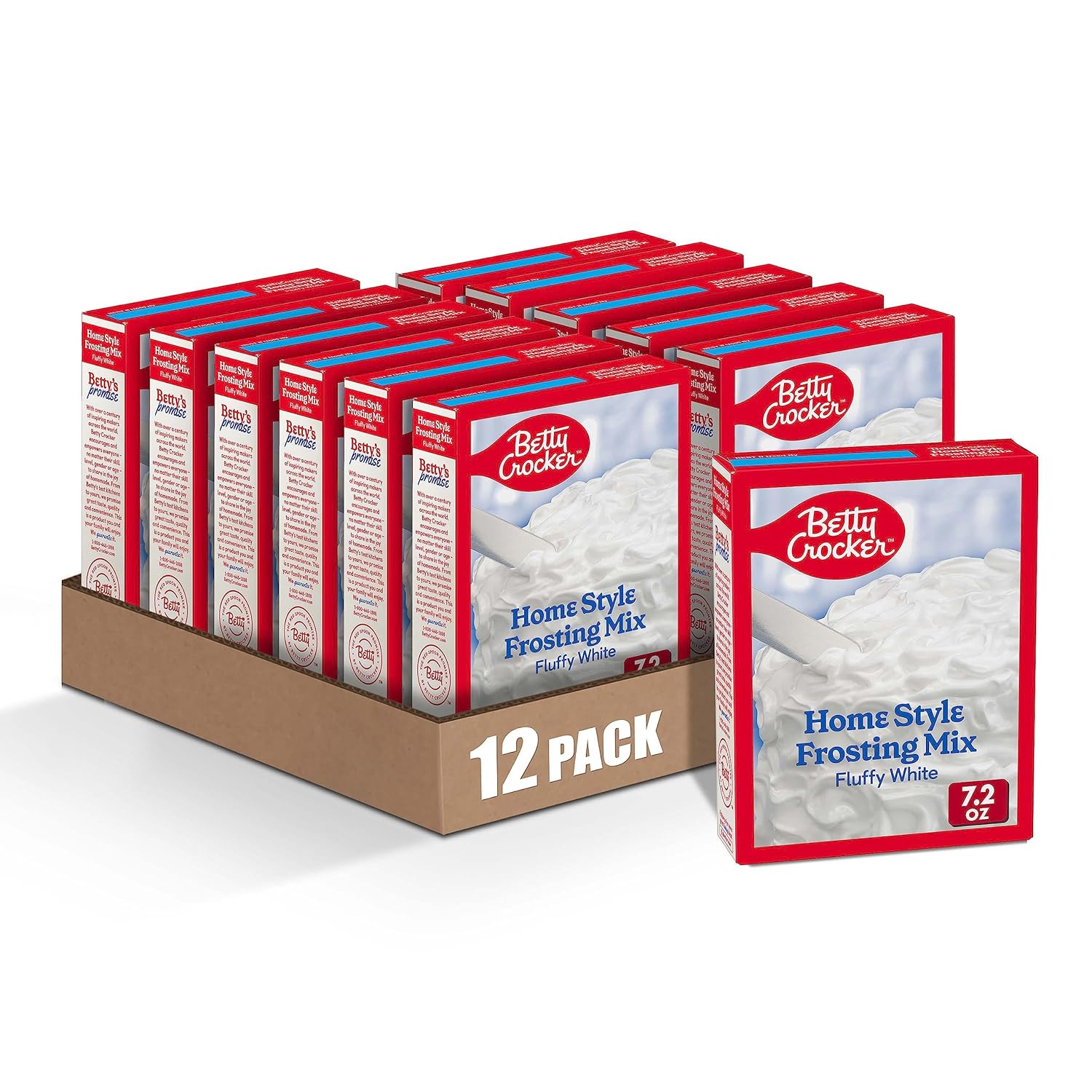 Betty Crocker HomeStyle Fluffy White Frosting Mix, 7.2 oz. (Pack of 12)