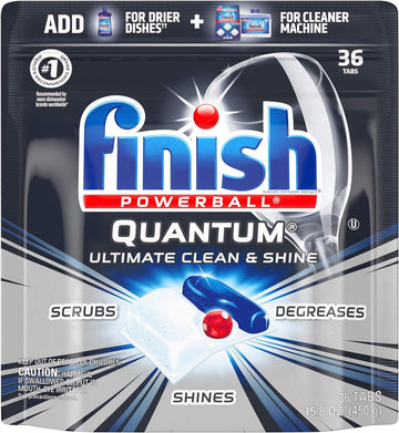 Finish Quantum Max Powerball, 36ct, Dishwasher Detergent Tablets, Ultimate Clean & Shine