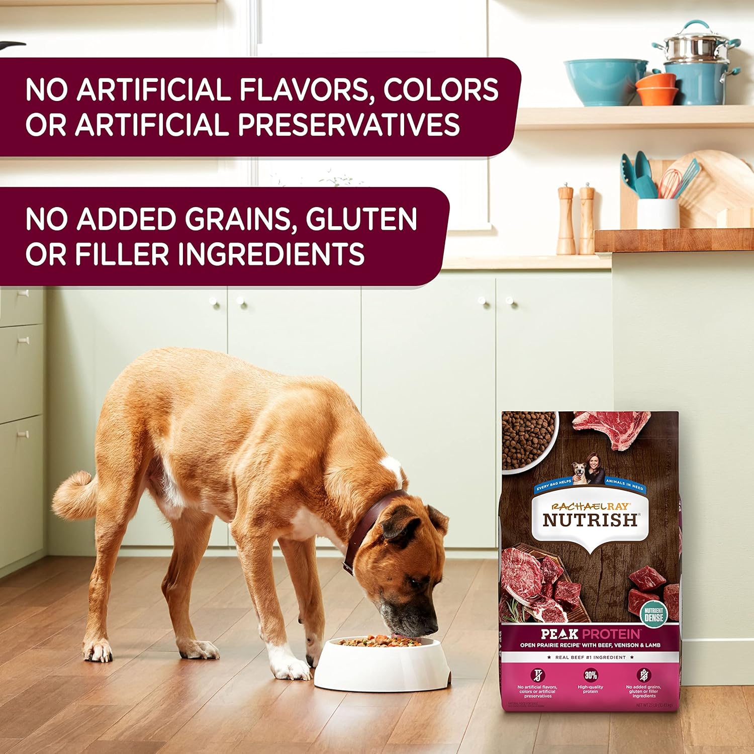 Rachael Ray Nutrish PEAK Natural Dry Dog Food with Added Vitamins, Minerals & Taurine, Open Prairie Recipe with Beef, Venison & Lamb, 23 Pounds, Grain Free (Packaging May Vary) : Pet Supplies