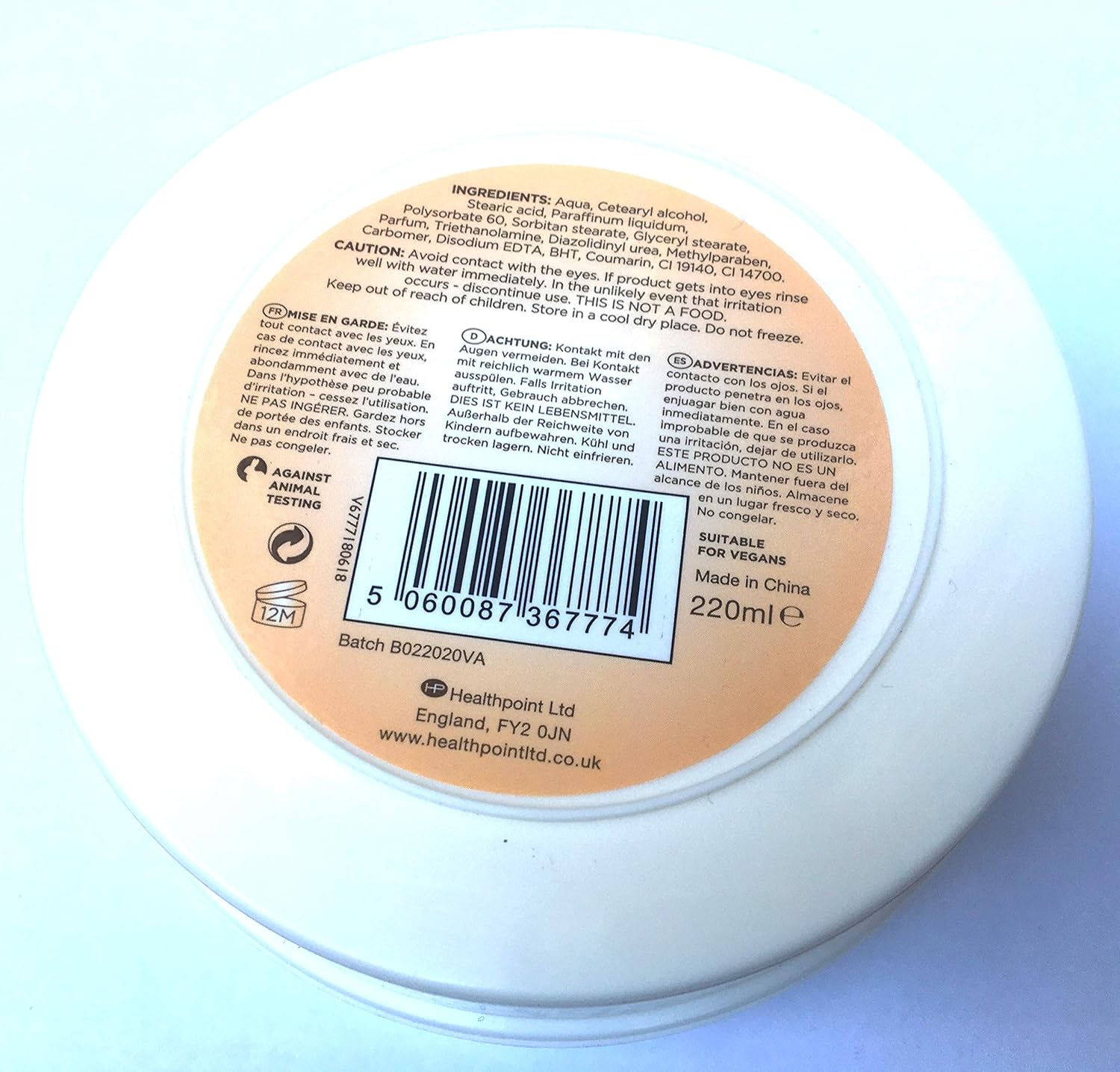 Derma V10 Body Butter Moisturising Cream Vegan Friendly 4 Pack (Vanilla)