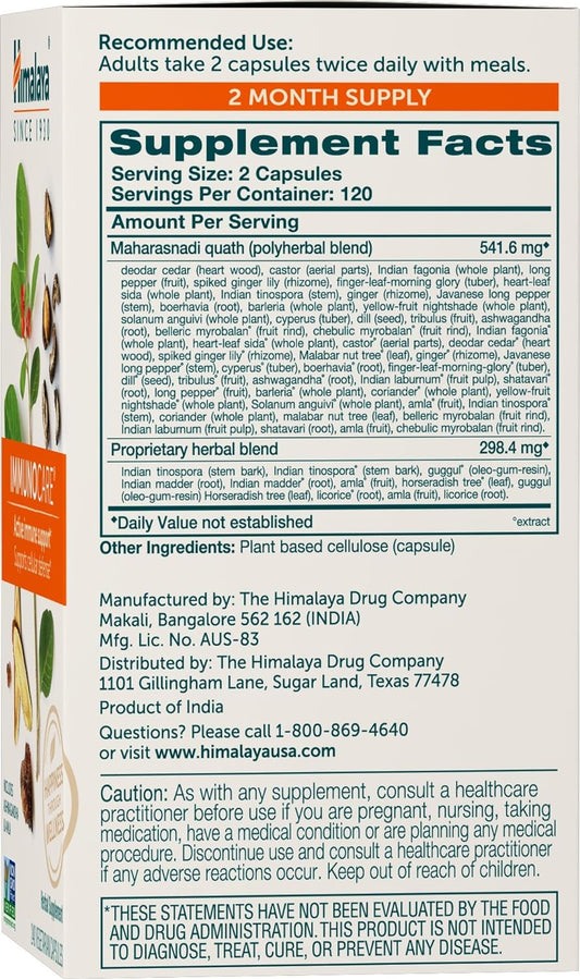 Himalaya Immunocare For Active Immune Support And Cellular Defense, 840 Mg, 240 Capsules, 2 Month Supply