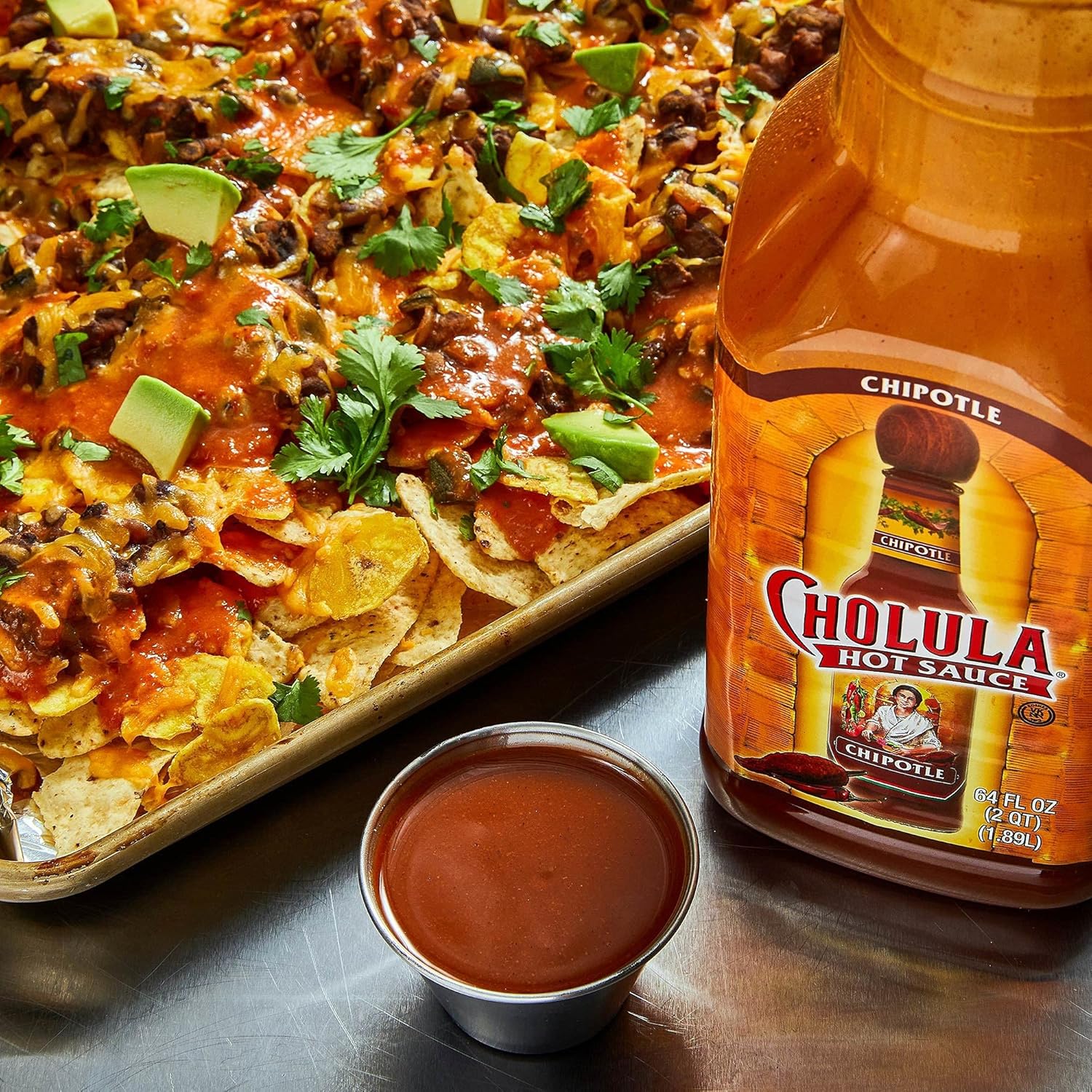 Cholula Chipotle Hot Sauce, 64 Fl Oz - One 64 Fluid Ounce Bulk Container Of Chipotle Pepper Sauce, Made With Chipotle, Arbol And Piquin Peppers, Perfect For Burgers, Wings, Hummus And More : Grocery & Gourmet Food