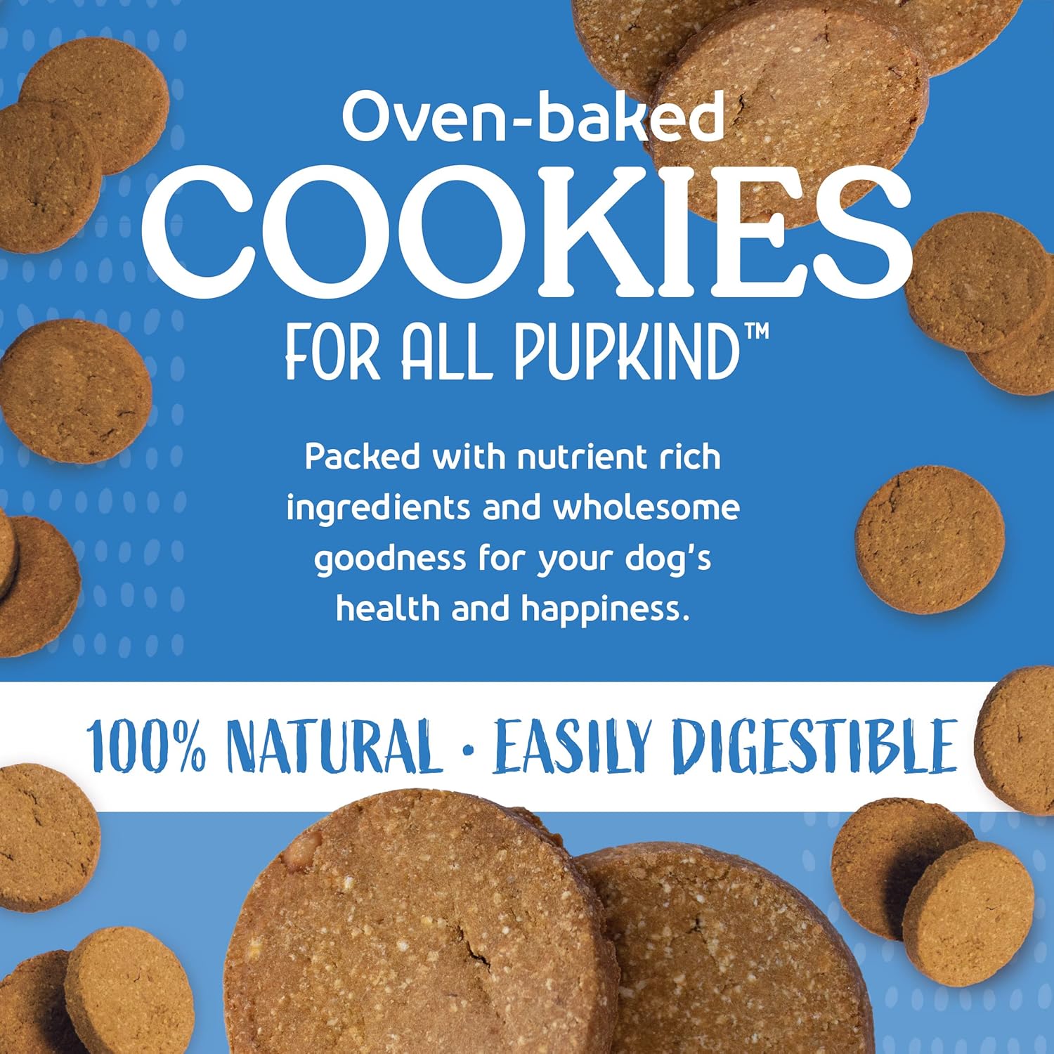Peanut Butter Cookies | Lactose Free - Soy Free - Gluten Free - Wheat Free | USA Made | for All Breeds | 14 oz of All Natural, Baked, Crunchy Goodness