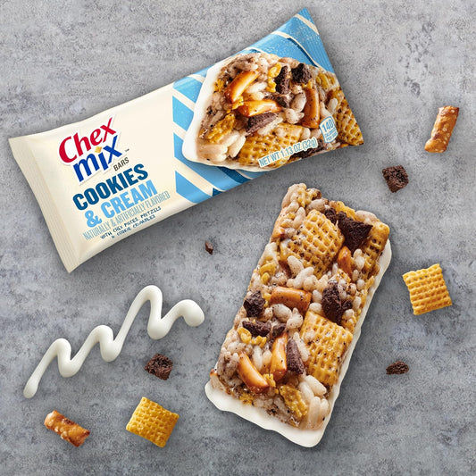 Chex Mix Cookies & Cream Treat Bar, Value Pack, 12 Bars