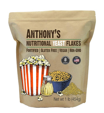 Anthony'S Premium Nutritional Yeast Flakes, 1 Lb, Fortified, Gluten Free, Non Gmo, Vegan