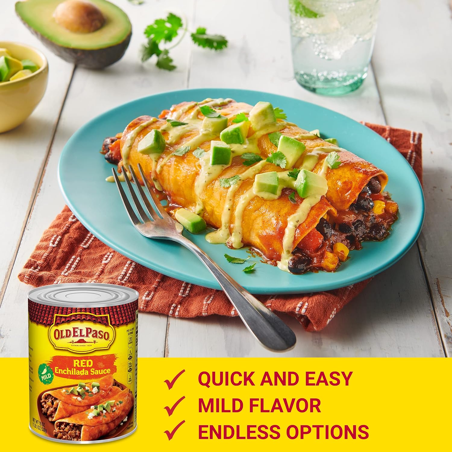 Old El Paso Mild Red Enchilada Sauce, 1 ct., 19 oz. : Grocery & Gourmet Food