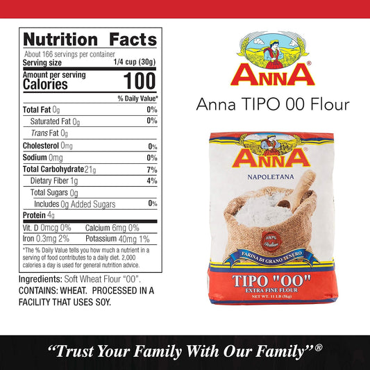 Cento Anna Napoletana Tipo "00" Extra Fine Unbleached Flour, 11 Pound