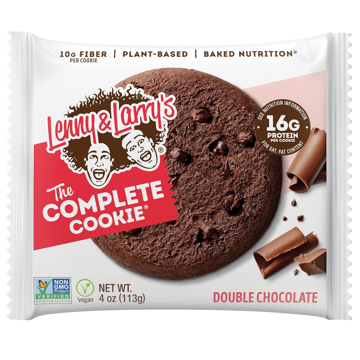 Lenny & Larry's The Complete Cookie, Double Chocolate, Soft Baked, 16g Plant Protein, Vegan, Non-GMO, 4 Ounce Cookie (Pack of 12) : Packaged Chocolate Snack Cookies : Everything Else