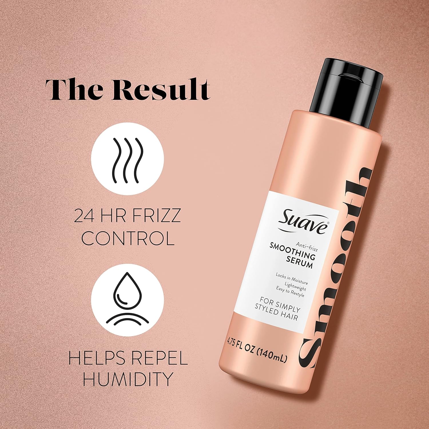 Suave Simply Styled Hair Smoothing Serum – Anti-Frizz Hair Serum, Anti-Humidity, 24H Frizz Control for Smooth & Sleek Hair, 4.75 oz (Pack of 2) : Beauty & Personal Care