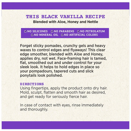 Carol'S Daughter Black Vanilla Edge Control For Curly, Wavy Or Natural Hair, Clear Edge Smoother For Dry, Dull Or Brittle Hair, 2 Oz