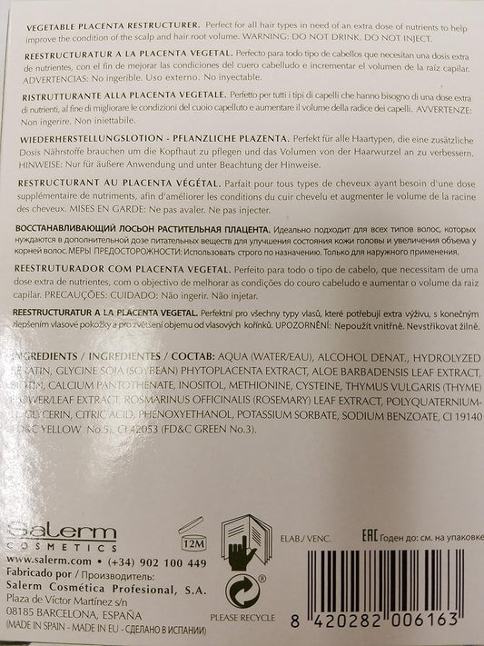 Salerm Vegetable Placenta Restructurer : Hair And Scalp Treatments : Beauty & Personal Care