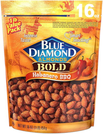 Blue Diamond Almonds, Bold Habanero Bbq, 16 Ounce