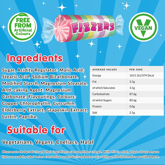 Swizzels Original Assorted Fruit Fizzers Sweets, Bulk Sweet Bag Of Fizzers 3Kg (Pack Of 1)