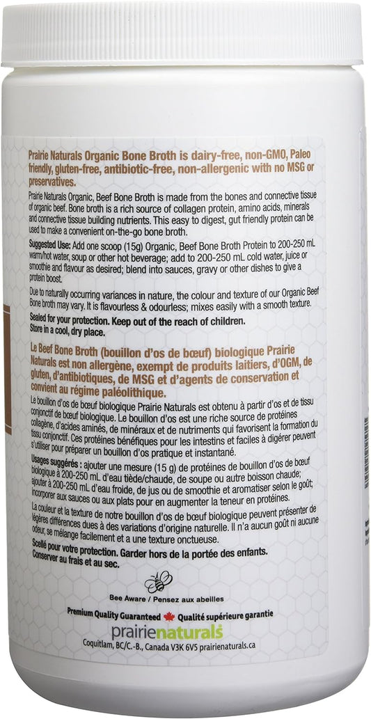 PRAIRIE NATURALS Organic Beef Bone Broth Protein, 300 GR