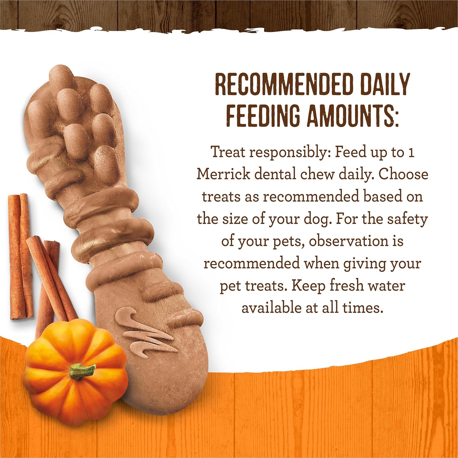 Merrick Fresh Kisses Natural Dental Chews, Treats Infused with Pumpkin and Cinnamon for Tiny Dogs 5-15 Lbs - 9 oz. Pouch