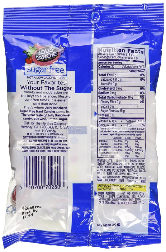 Jolly Rancher Sugar Free Hard Candy, 3.6 Oz Bag (3.6 Oz), Pack Of 3