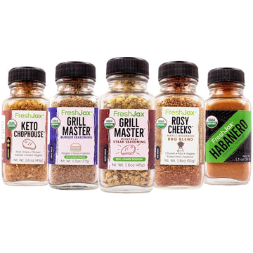 FreshJax Cookout Seasoning Gift Set | Pack of 5 Organic All Purpose Spices and Seasonings | Grilling Gifts for Dads, Father Packed in a Giftable Box
