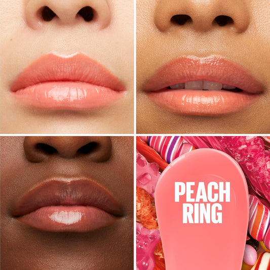 Maybelline New York Lifter Gloss Hydrating Lip Gloss With Hyaluronic Acid, Peach Ring, Sheer Peach, 1 Count