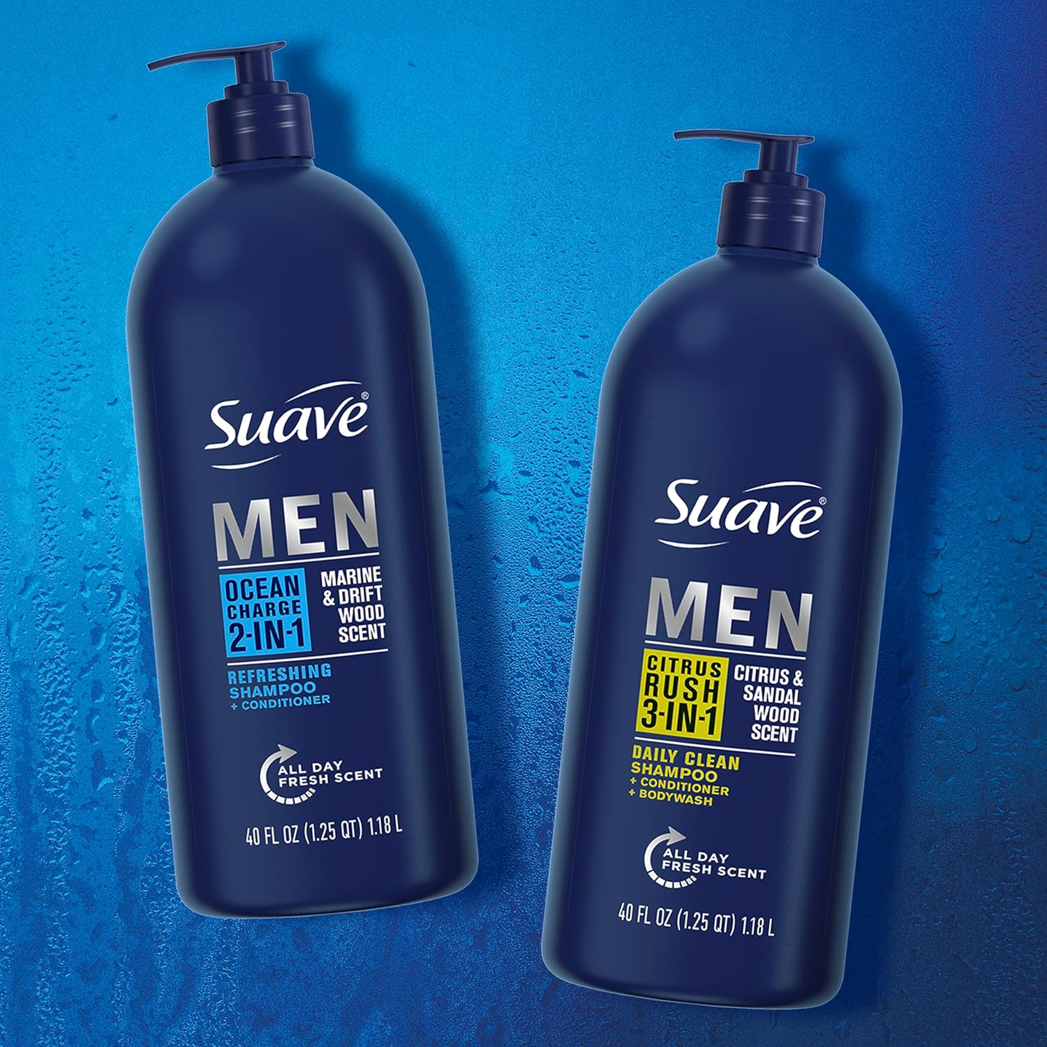 Suave Shampoo Conditioner Bodywash Men 3 in 1 Citrus & Sandal Wood to Cleanse and Nourish Hair and Skin, 40 oz Pack of 3 : Beauty & Personal Care