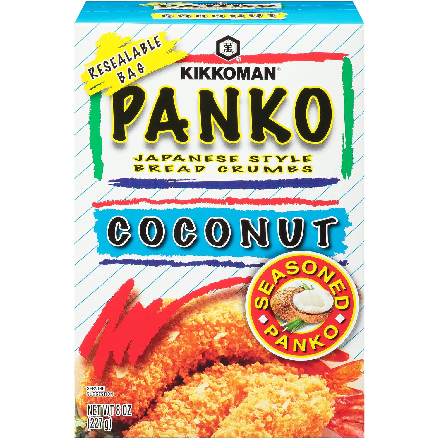 Kikkoman Japanese Style Coconut Panko Bread Crumbs, 8 Ounces (Pack Of 6)