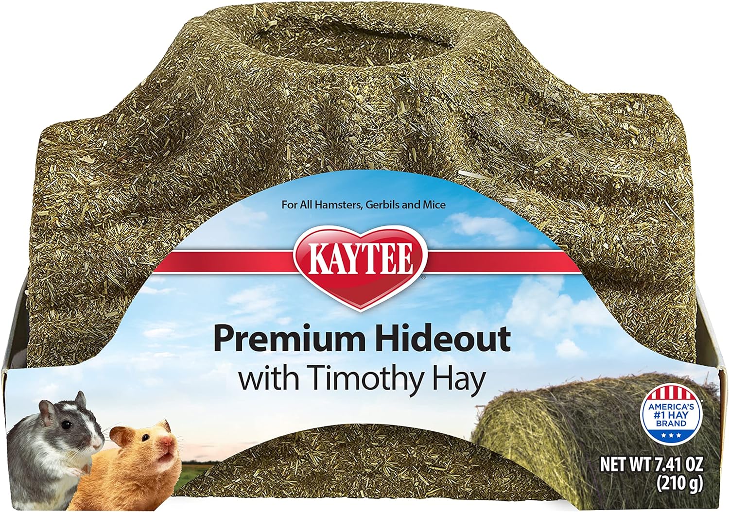 Kaytee Premium Timothy Treat Hideout For Pet Hamsters, Gerbils, And Mice, Small
